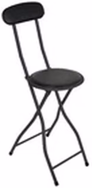 Havendro Black Padded High Back Folding Bar Stool with Synthetic Leather Seat – 1
