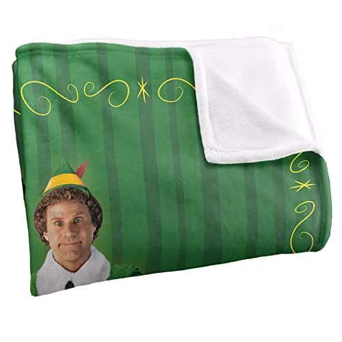 Warner Bros. Elf Buddy The Elf Logo Super Soft Fleece Throw Blanket, Multicolour, W: 91 cm, D: 147 cm – 2