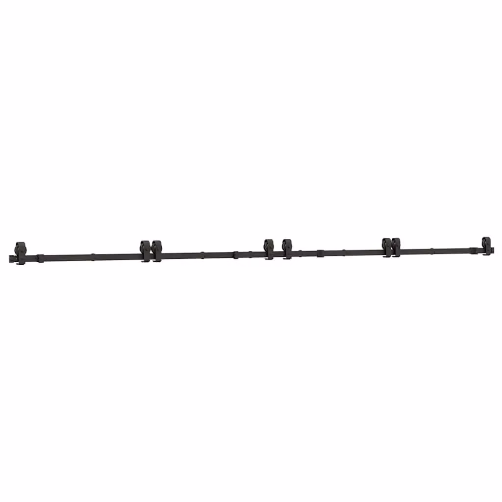 Berkfield Home Sliding Door Hardware Kit in Black Steel