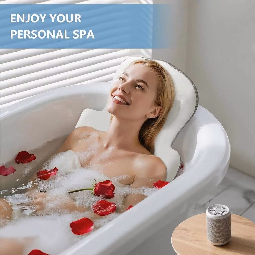 FLAVORA Full Body Bath Pillow with Suction Cups, White, Width: 180 cm, Drop: 180 cm – 3