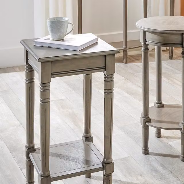 Pacific Lifestyle Square Tall Side Table in Wood, Beige, Brown or Grey
