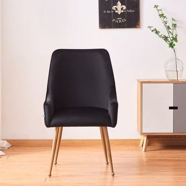 Life Interiors Soho LUX Velvet Dining Chair in Black