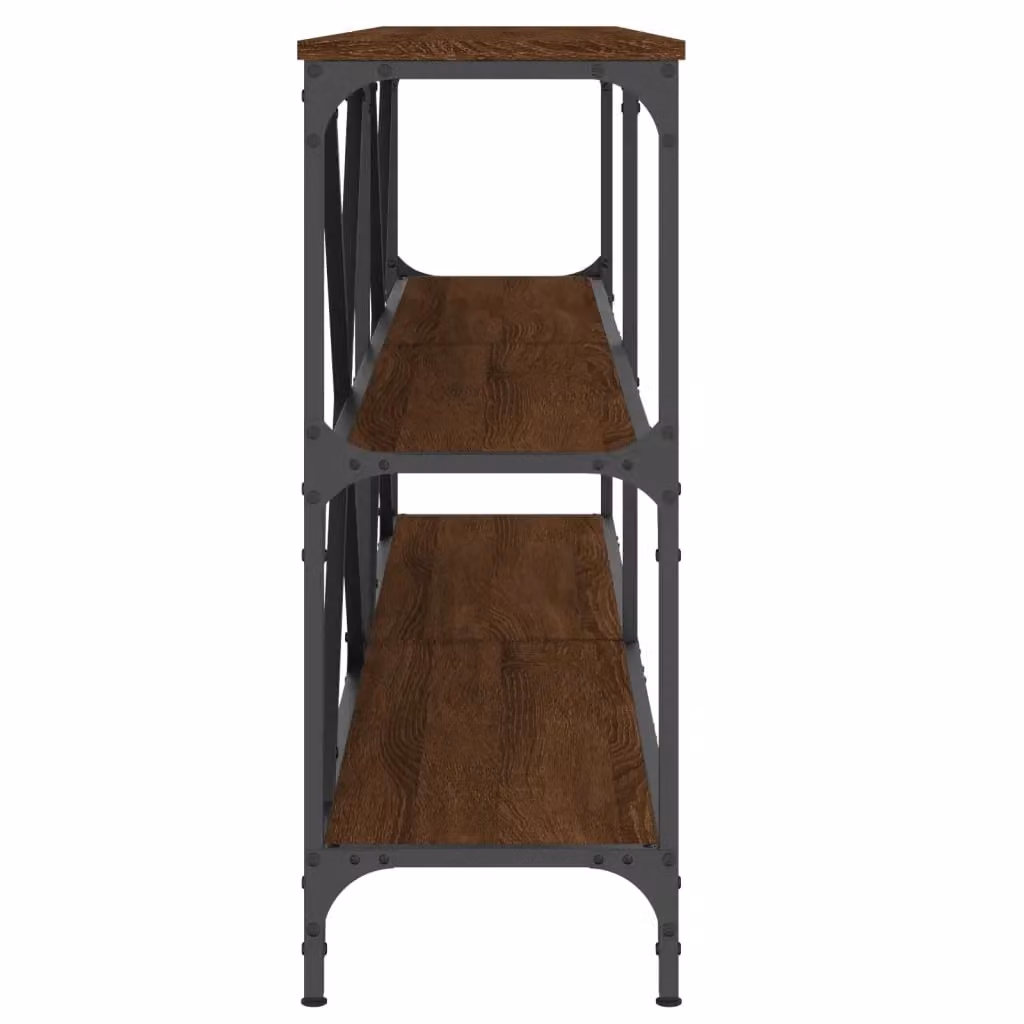 Berkfield Home Industrial Console Table in Brown Oak, W/D/H: 180 x 30 x 75 cm – 3