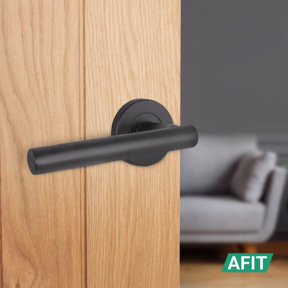 AFIT Olvera Range Black T-Bar Door Handles with Round Rose, 1 Pair – 4