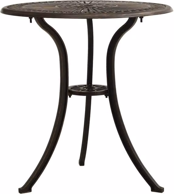 Berkfield Home Garden Table in Bronze Brown Cast Aluminium, W/D/H: 62 x 62 x 65 cm – 1