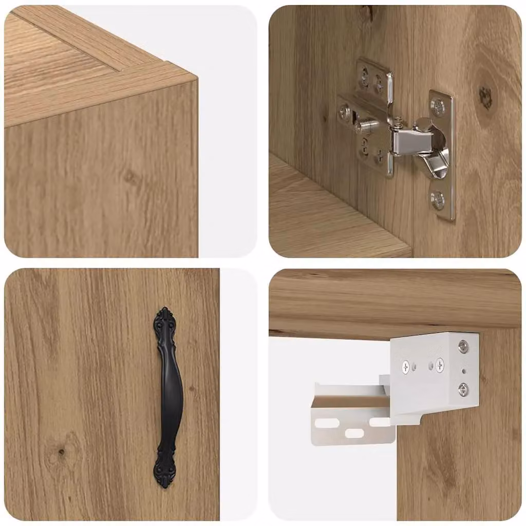 Berkfield Home Artisan Oak Wall Cabinet in Brown, W/D/H: 60 x 31 x 60 cm – 3