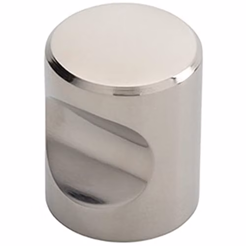 Loops Polished Stainless Steel Cylindrical Cupboard Door Knob in Silver, Diameter: 25 mm