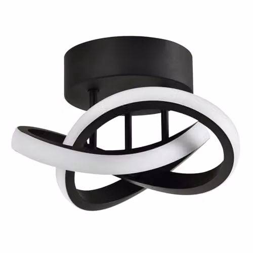 Happy Homewares Modern LED Black Metal Ceiling Light Fitting, 1253 Lumens, Warm White, W/D/H: 24 x 12 x 1 cm