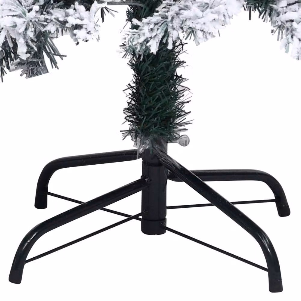 Berkfield Home Beautiful Artificial Flocked Snow Christmas Tree in Green and White, Height: 240 cm – 4