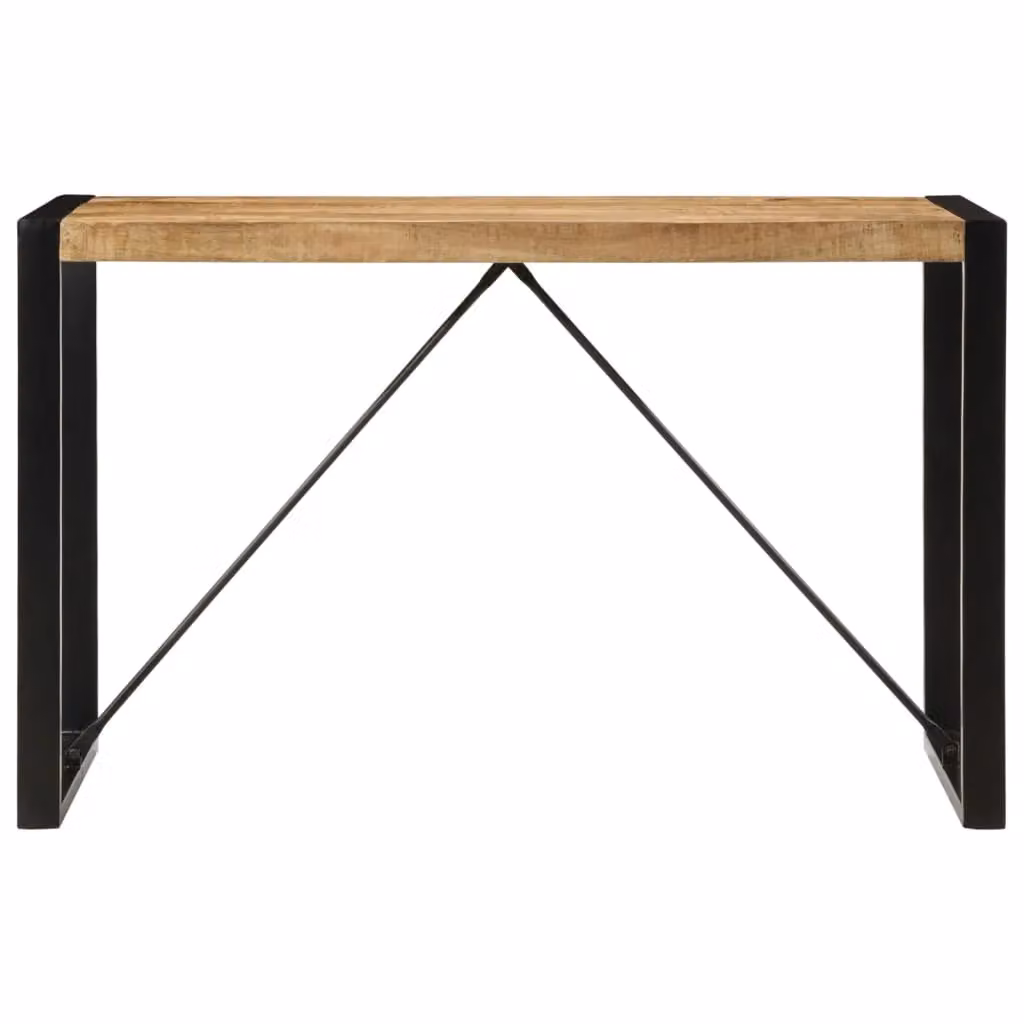 Berkfield Home Rectangular Mango Wood Dining Table in Brown, W/D/H: 120 x 55 x 76 cm – 2