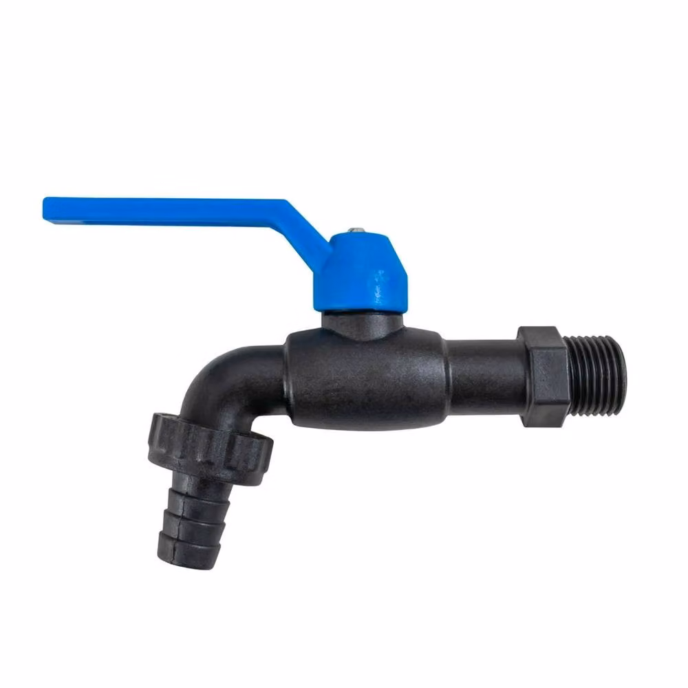 VOGREX Black S60x6 IBC Tank Outlet Cap with Lever Tap and Quick Hose Connector – 2