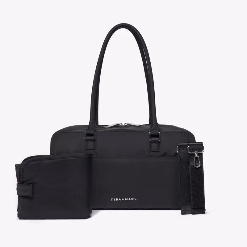 Tiba + Marl Riley Compact East-West Changing Bag in Black with Silver Details – 5