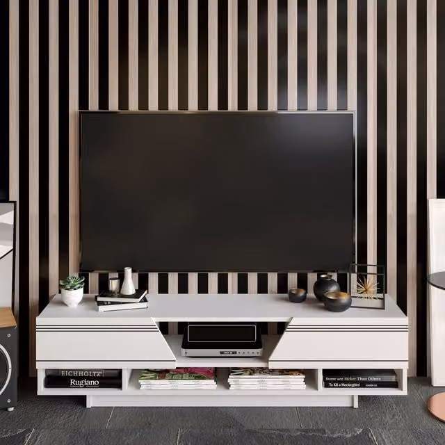 Decorotika Aspa Modern White Matt Composite TV Unit