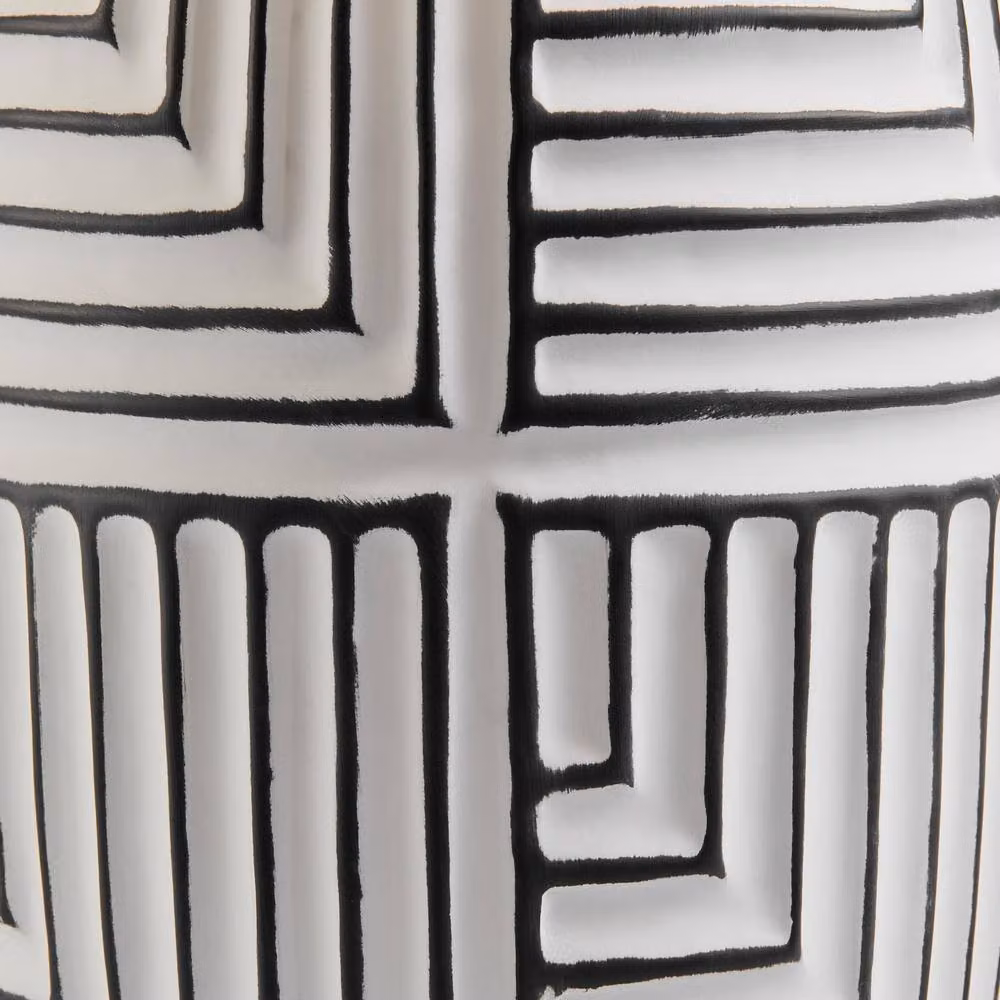 FurnitureboxUK Maze Round Ceramic Table Lamp in Grey, Black and Beige – 4