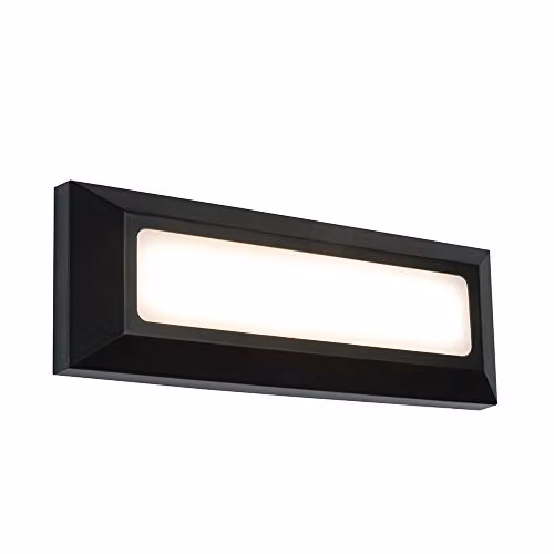 Netlighting Severus Integrated LED Outdoor Wall Light, Black, Warm White, IP65, W/D/H: 8.0 x 8.0 x 23.0 cm – 1