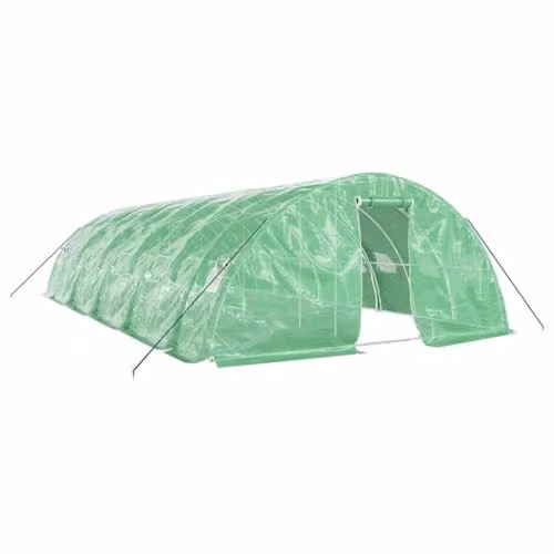 vidaXL Greenhouse with Steel Frame in Green, 50 m², W: 10 m, D: 5 m, H: 2.3 m