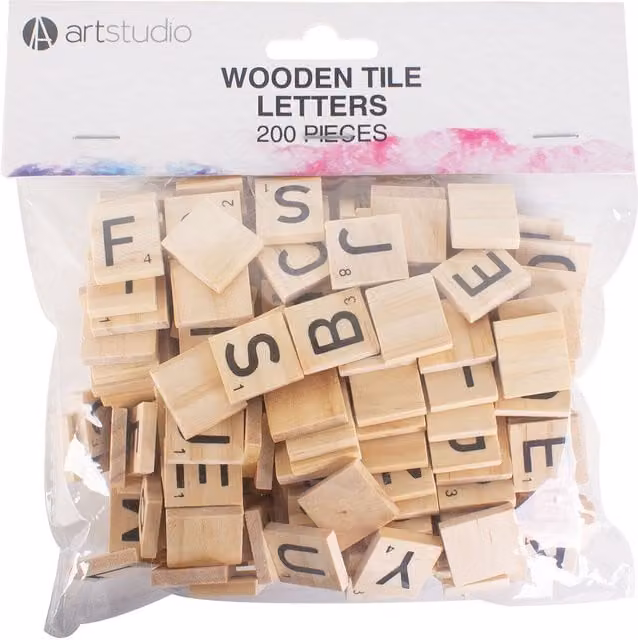 Artsudio Wooden Tile Letters in Beige
