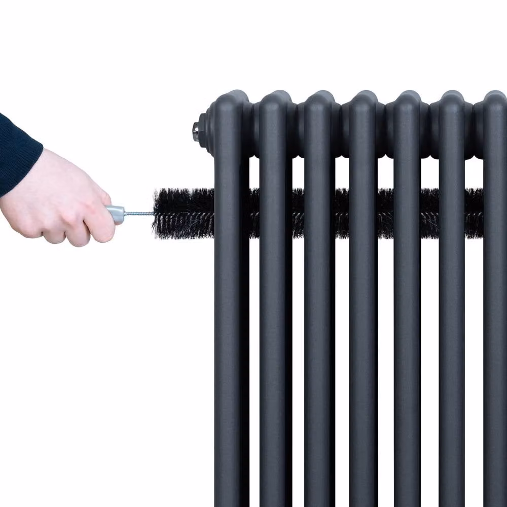 Monstershop Traditional 4 Column Steel Radiator and Valves, Anthracite Grey, W: 60 cm, H: 101 cm – 6