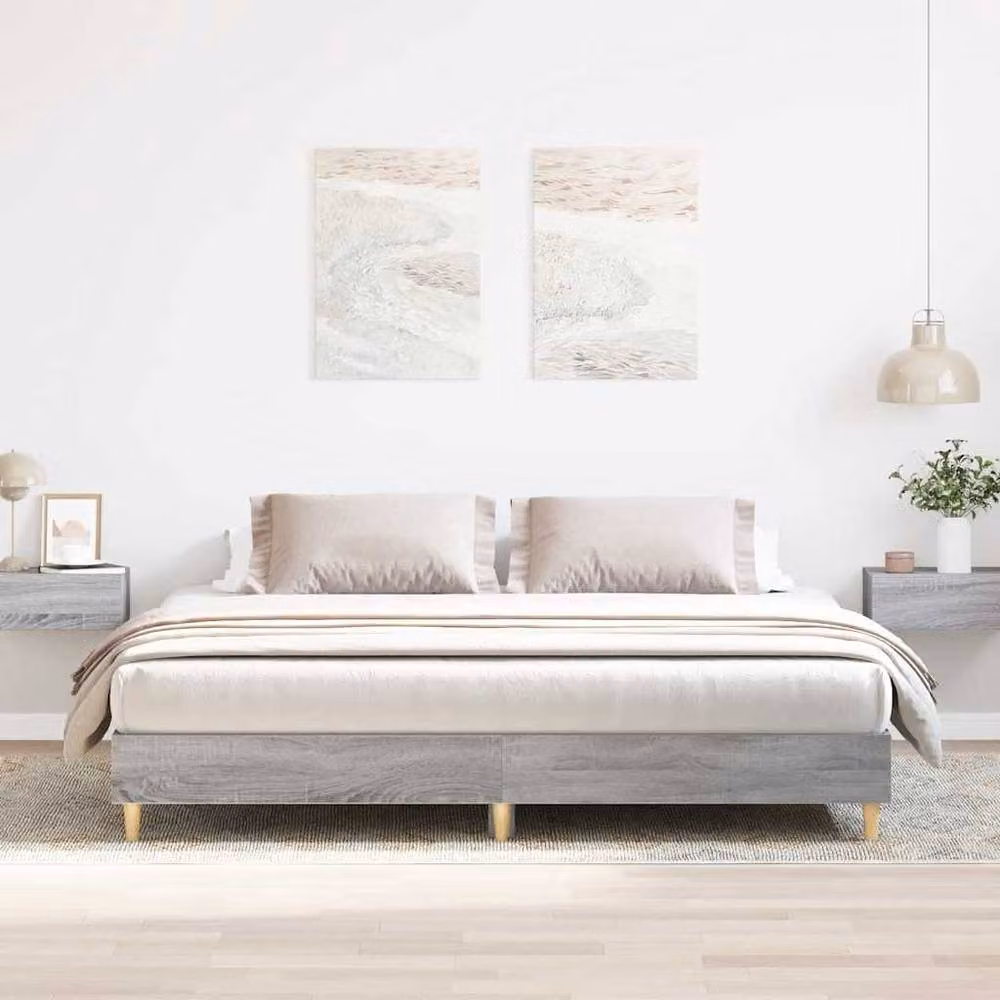Berkfield Home Grey Sonoma Bed Frame in Engineered Wood, 200 x 200 cm – 2