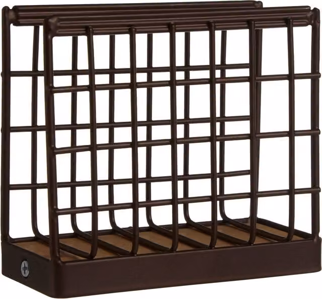 Orsina Elegant Powder Coated Steel Napkin Holder with Weighted Base in Black or Brown