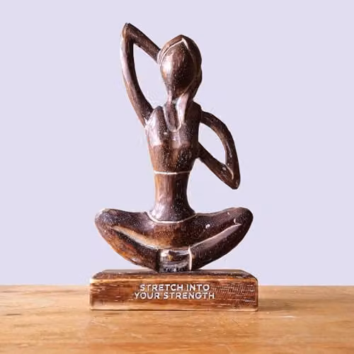 Serenityy Wooden Yoga Lady Antique in Dark Brown – 2
