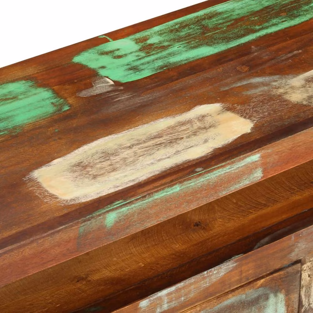 Berkfield Home Multicolour Rustic Solid Reclaimed Wood TV Cabinet W: 110 cm, D: 30 cm, H: 40 cm – 5