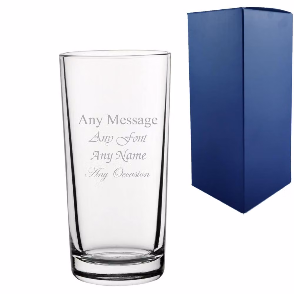 Uniqueful Personalised Engraved Alanya Long Drink Hiball Tumbler, Clear, 280ml – 1