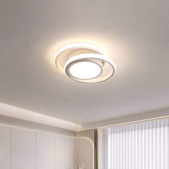 Kelvenix Modern Round LED Ceiling Light in White with Acryl and Metal Finish, 32W