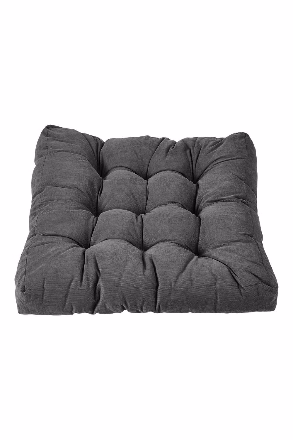 Living and Home Comfort Padded Corduroy Chair Cushion in Grey, W/D: 55 x 55 cm – 6