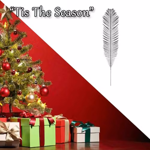 VFM e-Store Silver Glitter Fern Christmas Tree Ornament, 58 cm – 6