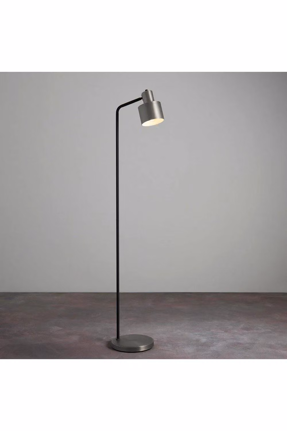 Netlighting Mayfield LED Task Floor Lamp in Brushed Silver and Matt Black Metal – 2