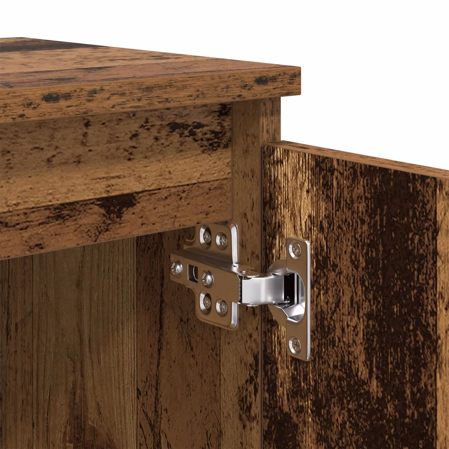 Berkfield Home Old Wood Nightstand in Brown, Solid Wood and Metal, W/D/H: 40 x 30 x 50 cm – 7