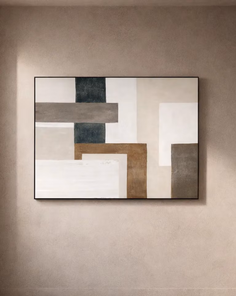Fuse II Artwork by Tommy Franks, Multicolour Abstract Geometric Wall Art, W: 160 cm, H: 120 cm