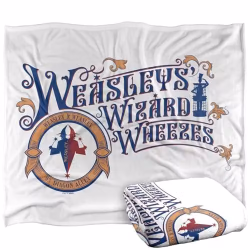 LOGOVISION Harry Potter Weasleys Shop Super Soft Silky Touch Fleece Throw Blanket, Multicolour, W: 152.4 cm x D: 127.0 cm