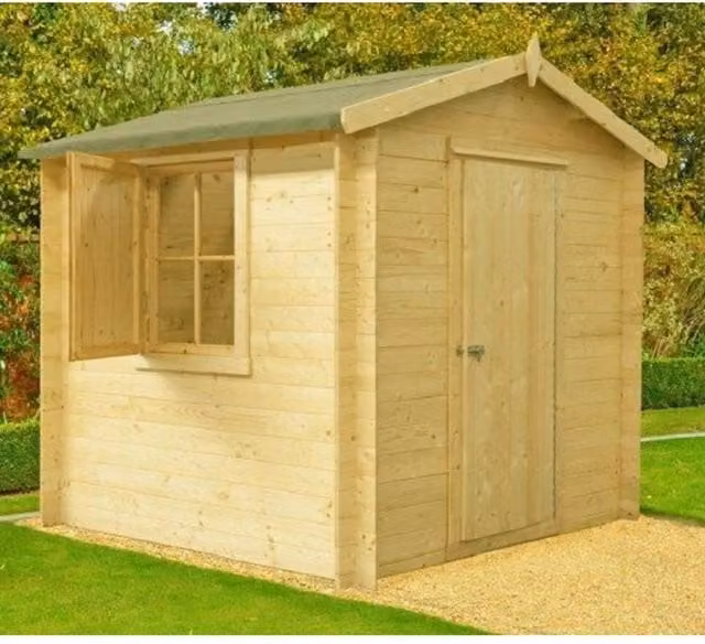 Shires Camelot Log Cabin Garden Room and Home Office in Natural Wood