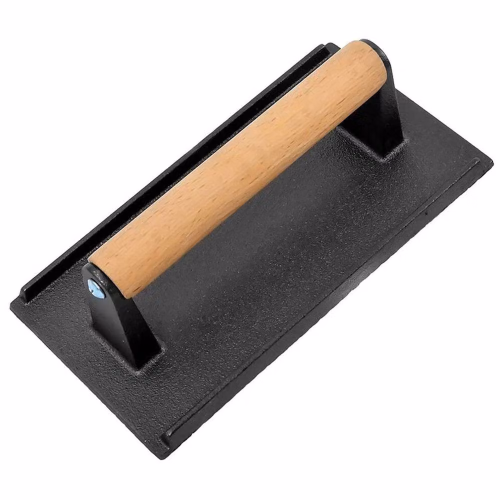 FLAVORA Set of 2 Cast Iron Bacon and Steak Meat Presses for BBQ and Grilling in Grey and Black – 3