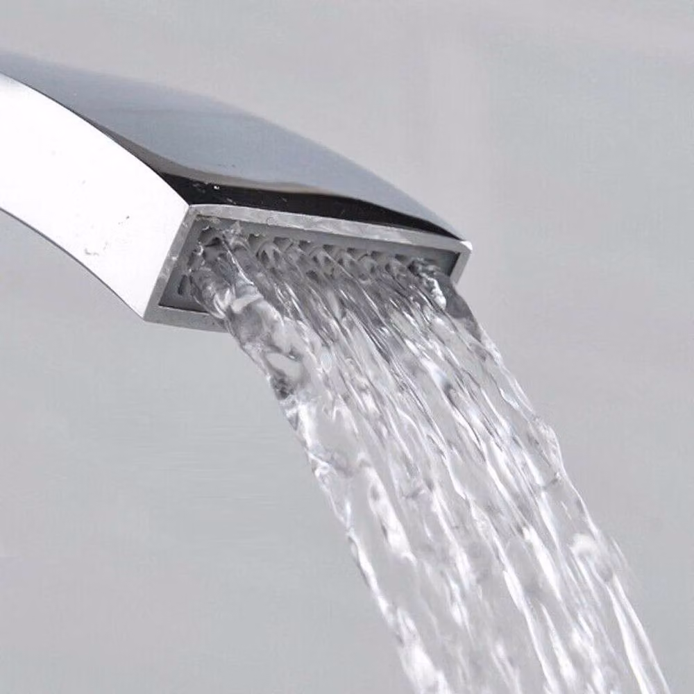 Ventryn Waterfall Basin Lever Tap with Pop-Up Waste Set in Silver Chrome – 2