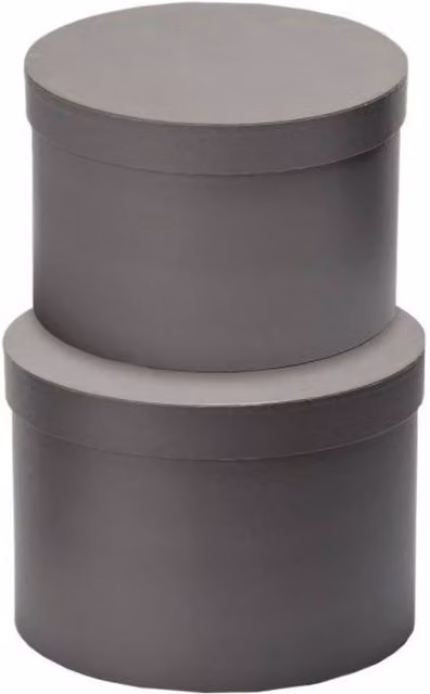 KDMD Grey Hat Boxes with Lids, Set of 2 – 1