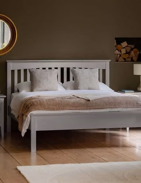 Gallery Direct Hastings Classic 4ft Bed in Grey, Solid Wood W/D/H: 120 x 190 cm