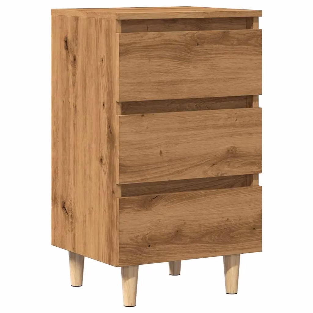 Berkfield Home Artisan Oak Bedside Cabinet in Brown, W/D/H: 40 x 35 x 69 cm – 2