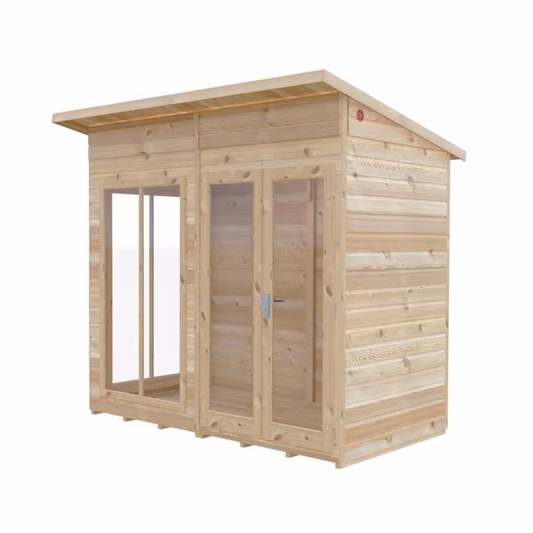 Shires Lela 8x4 Wood Summerhouse in Light Brown, W: 238 cm, D: 125.8 cm, H: 229.9 cm