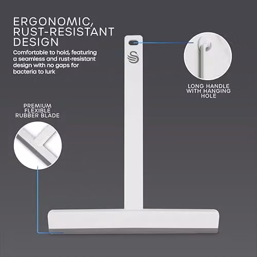 Swan Elevate Seamless Rubber Squeegee with Telescopic Handle and Wall Mountable Design, White – 5