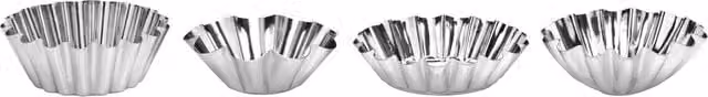 Orsina Diva Silver Steel Round Fluted Muffin Tray Set of Eight