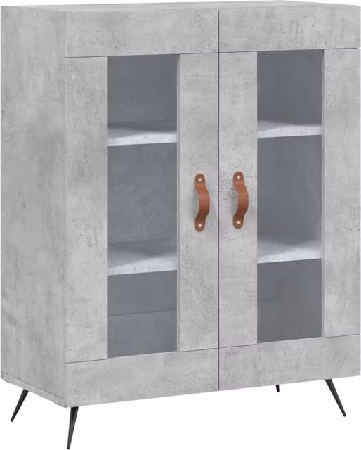Berkfield Home Sideboard in Concrete Grey, W: 69.5 cm, D: 34 cm, H: 90 cm