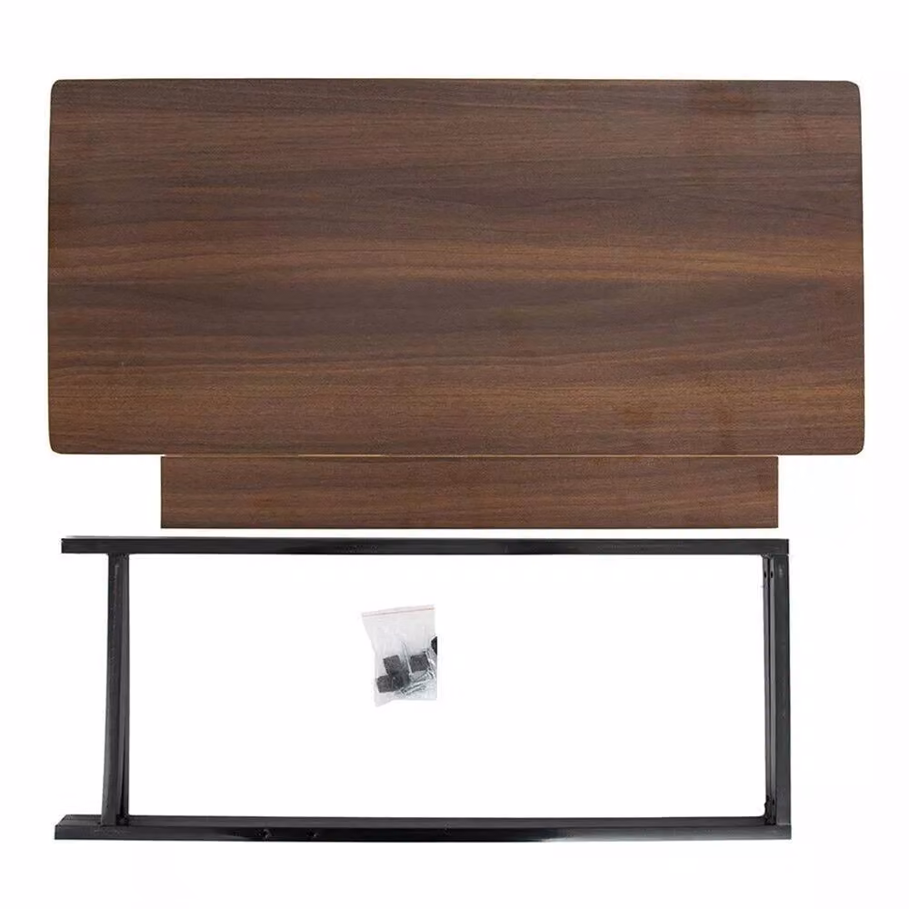 SPETLEK Computer Desk in Brown with Metal Frame for Home Office Workstation – 3