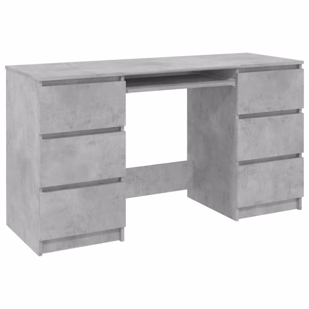 Berkfield Home Writing Desk in Concrete Grey, W/D/H: 140 x 50 x 77 cm – 2
