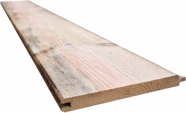 Snowdon Timber Untreated Reject Tongue and Groove Matchboard Cladding, Natural Wood, W: 12 cm, H: 1.2 m, D: 1.2 cm