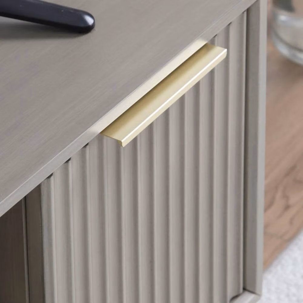 Home Garden Direct Monza Fluted TV Unit with Storage in Grey Pale Ash – 3