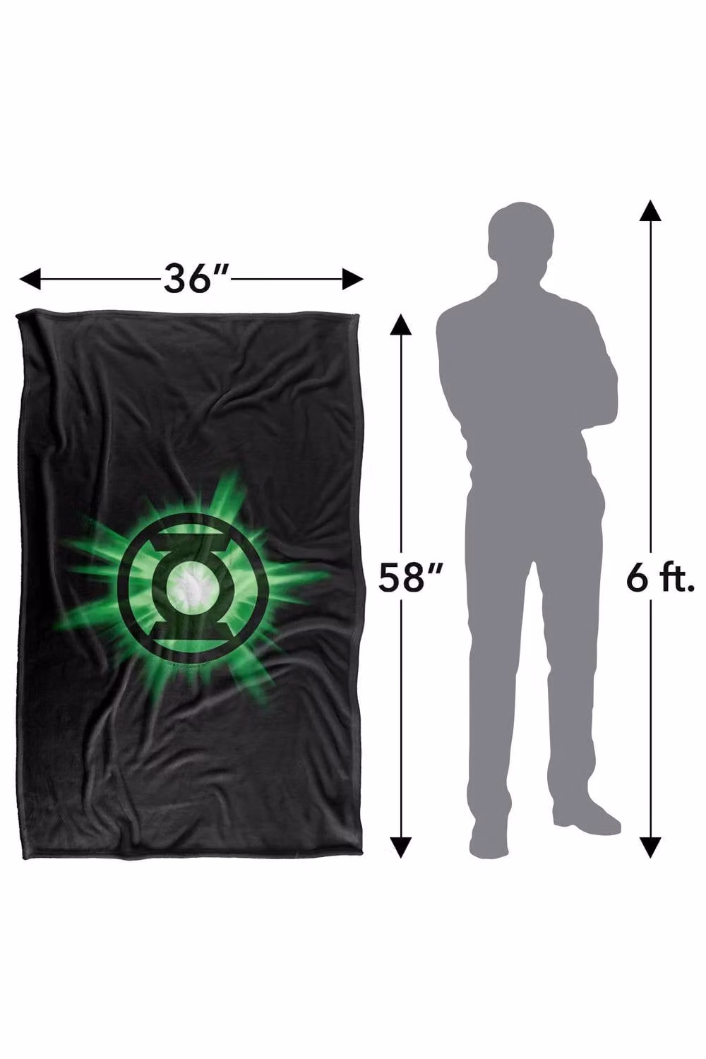 Warner Bros. Green Lantern Green Glow Super Soft Fluffy Polyester Throw Blanket in Green and Multicolour – 3