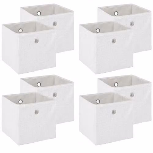 OHS Teddy Boucle Collapsible Storage Box Pack of 8, White – 1